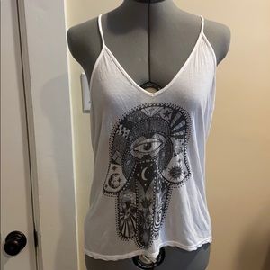 Open back graphic tank